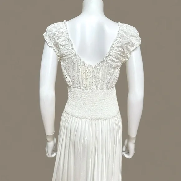 Solitaire Swim White Eyelet Maxi Tiered Dress, NWT, M - Picture 9 of 15